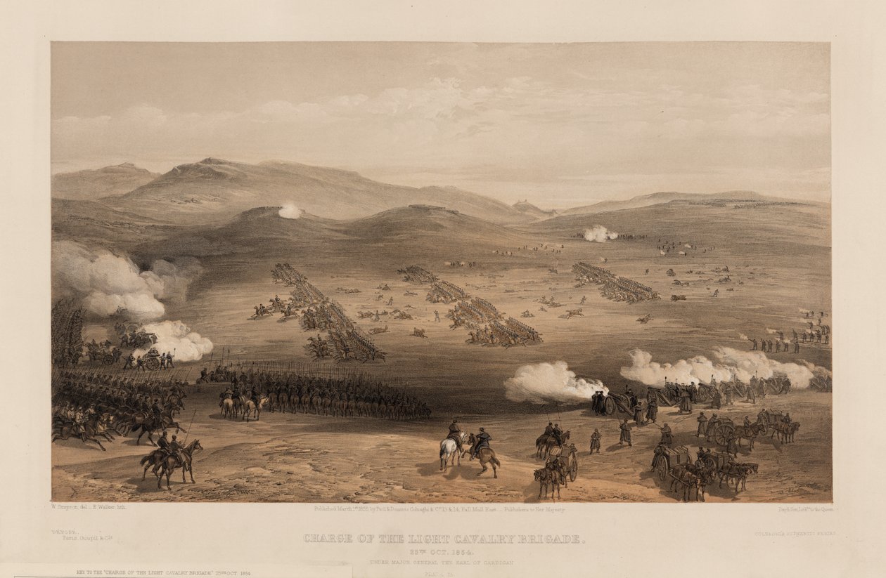 1855 के कार्डिगन के प्रमुख जनरल द अर्ल के तहत लाइट ब्रिगेड का प्रभार द्वारा विलियम क्रीमिया सिम्पसन