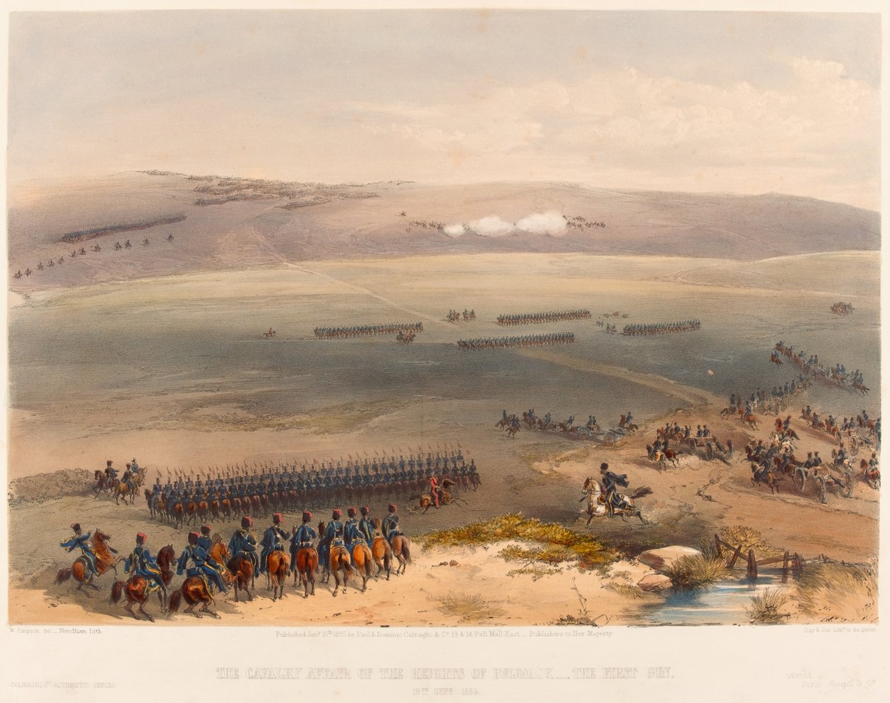  Bulganak की ऊंचाइयों का कैवलरी चक्कर - पहला गन। 19 सितंबर 1854 , 1855 द्वारा विलियम क्रीमिया सिम्पसन