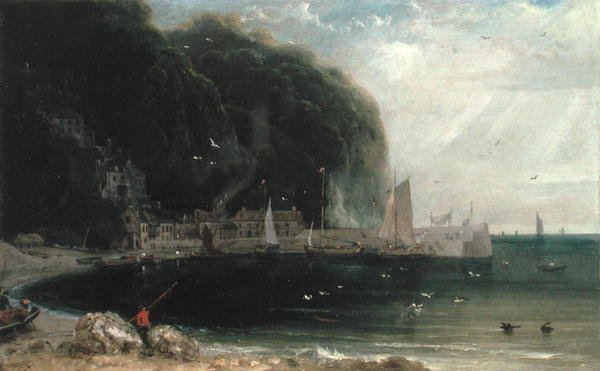 क्लोवली इन द ब्रिस्टल चैनल, c.1813 (कैनवास पर तेल) द्वारा विलियम डेनियल