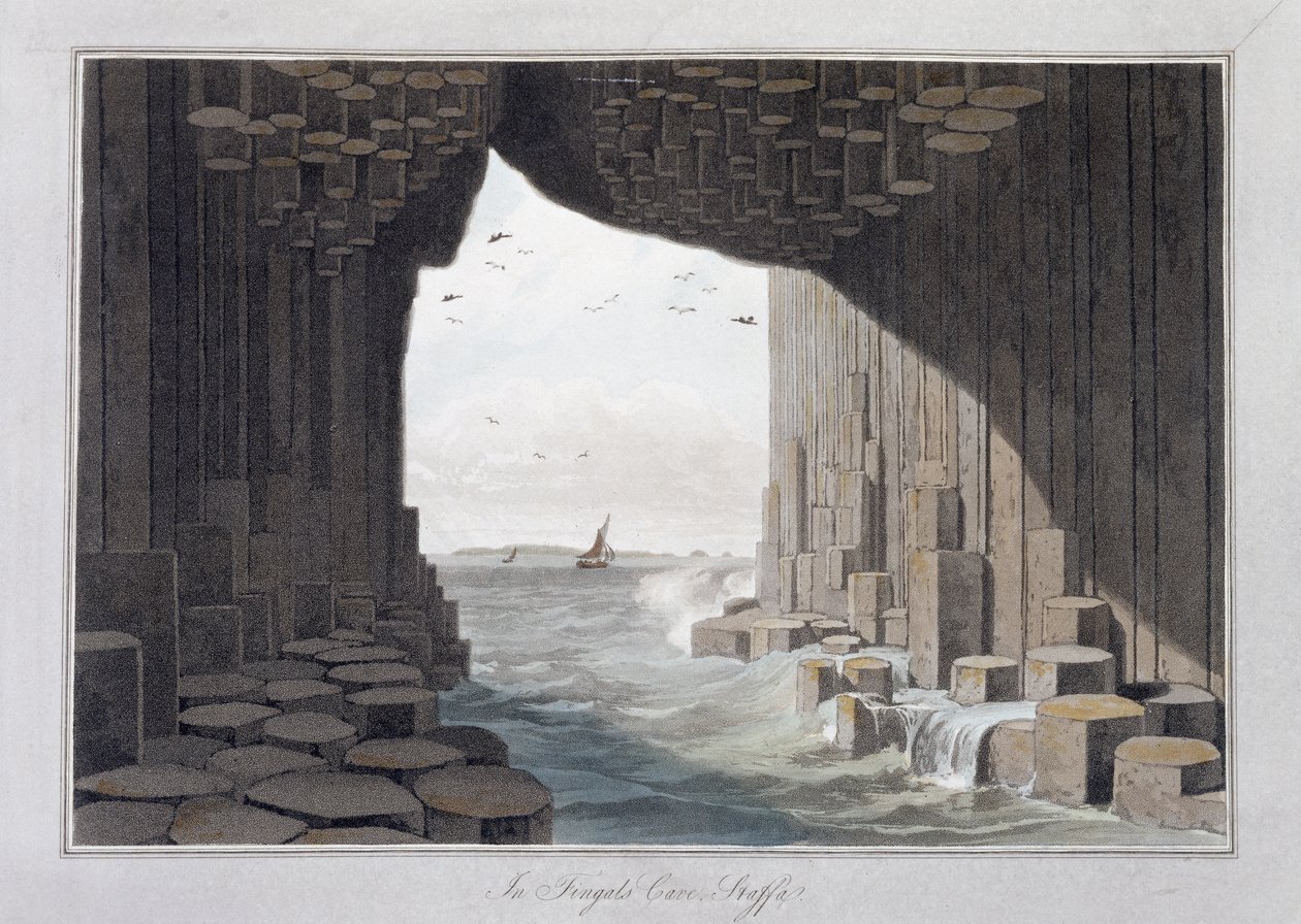 फिंगल की गुफा में, स्टाफ़, स्कॉटलैंड, 1829 द्वारा विलियम डेनियल