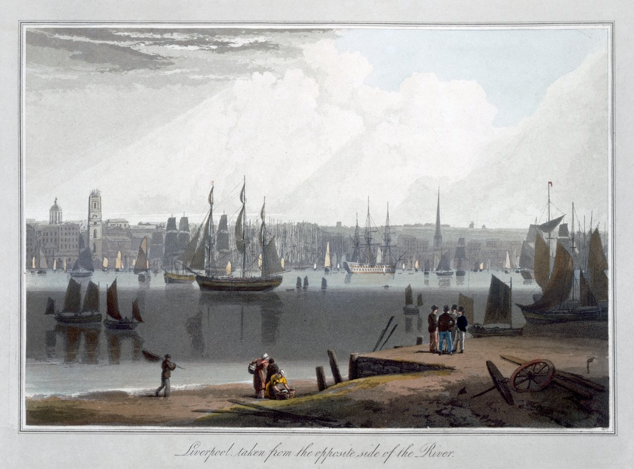 लिवरपूल, नदी के विपरीत किनारे से लिया गया, 1815 द्वारा विलियम डेनियल