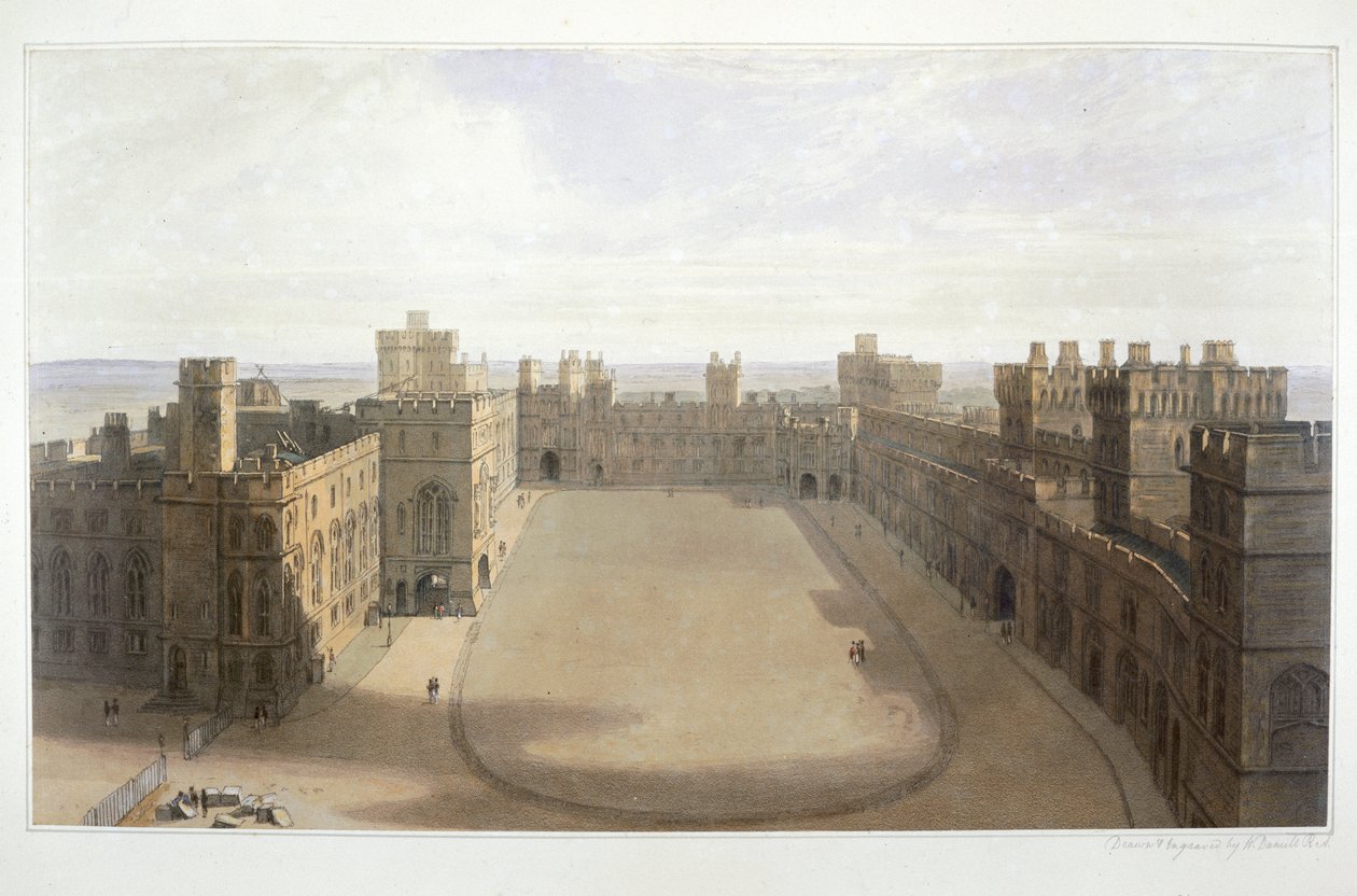 विंडसर में चतुर्भुज को देखते हुए, c1825-1830 द्वारा विलियम डेनियल