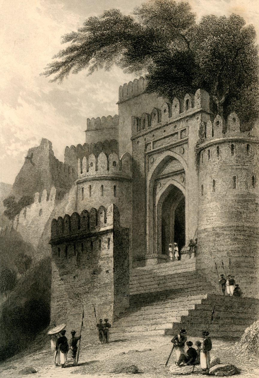 कुलहुंटिया गेट, रोटास गुर, 1835। द्वारा विलियम डेनियल