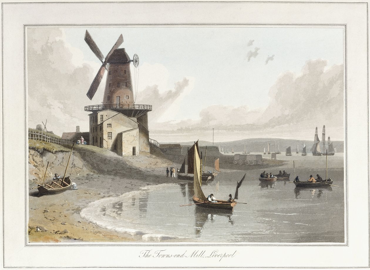 द टाउन-एंड मिल, लिवरपूल, 1814-1825 द्वारा विलियम डेनियल