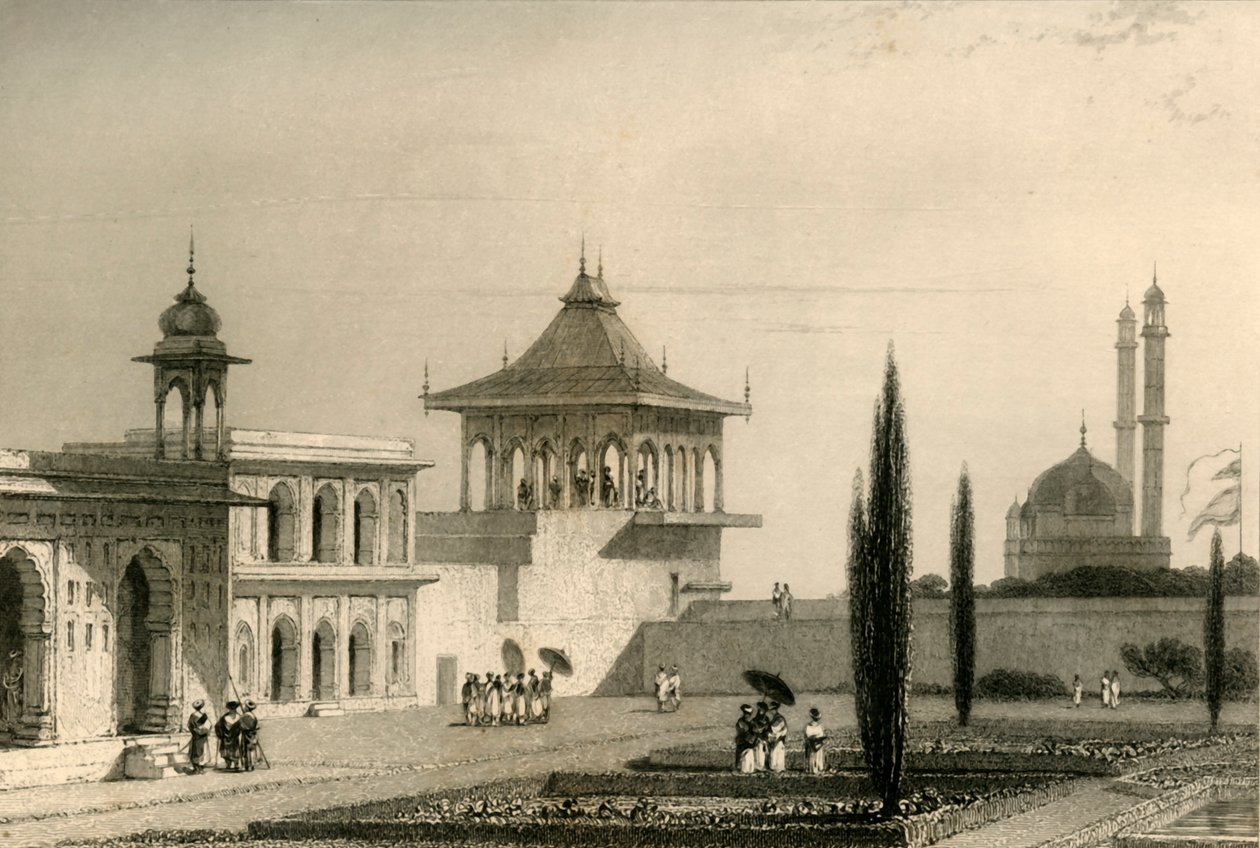 1835 में पैलेस ऑफ द लूसन, गार्डन में देखें। द्वारा विलियम डेनियल