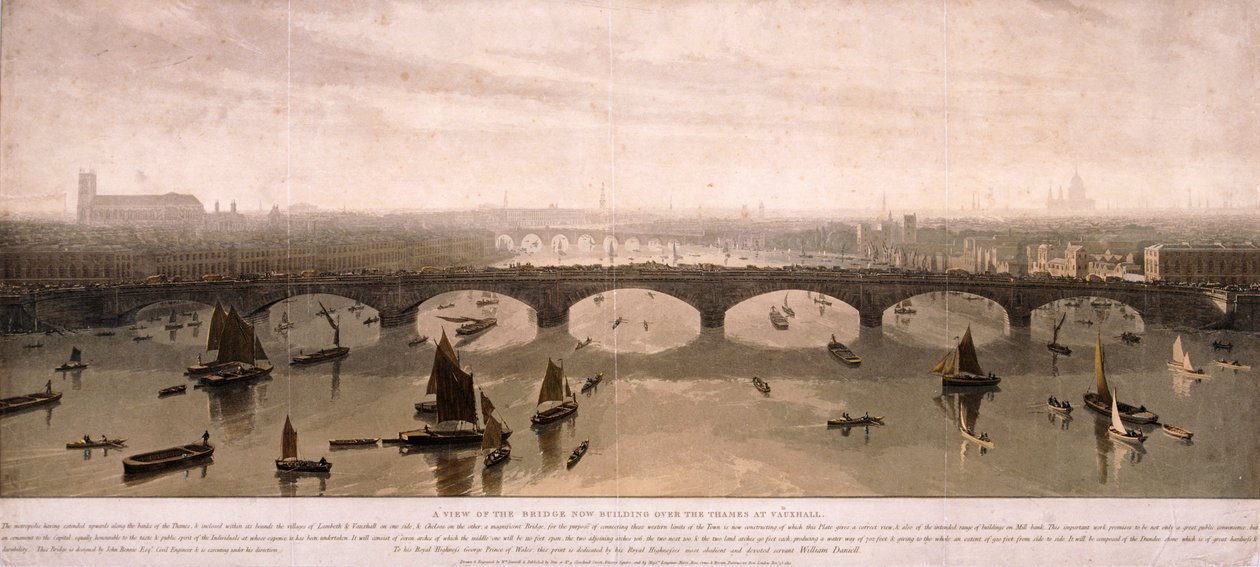 दक्षिण से लंदन का दृश्य, 1810 द्वारा विलियम डेनियल
