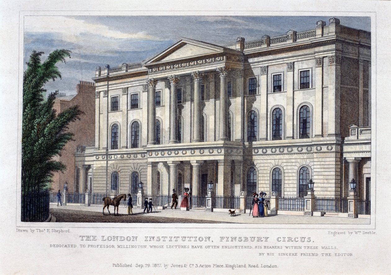 लंदन इंस्टीट्यूशन, फिन्सबरी सर्कस, लंदन, 1827 द्वारा विलियम डीबल