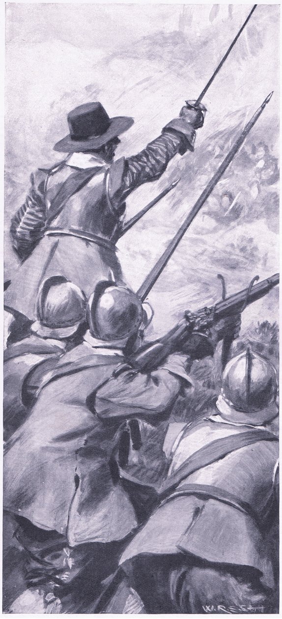 किलियरेन्ककी की लड़ाई के तराई क्षेत्र, 1915 में ब्रिटिश बैटल ऑन लैंड एंड सी से चित्रण द्वारा विलियम एडवर्ड स्टॉट