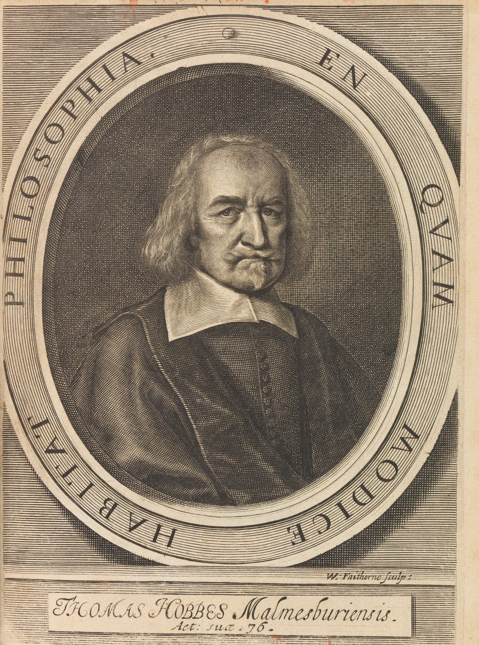 थॉमस हॉब्स का पोर्ट्रेट 1588-1679, 1642। द्वारा विलियम फेथोर्न द एल्डर