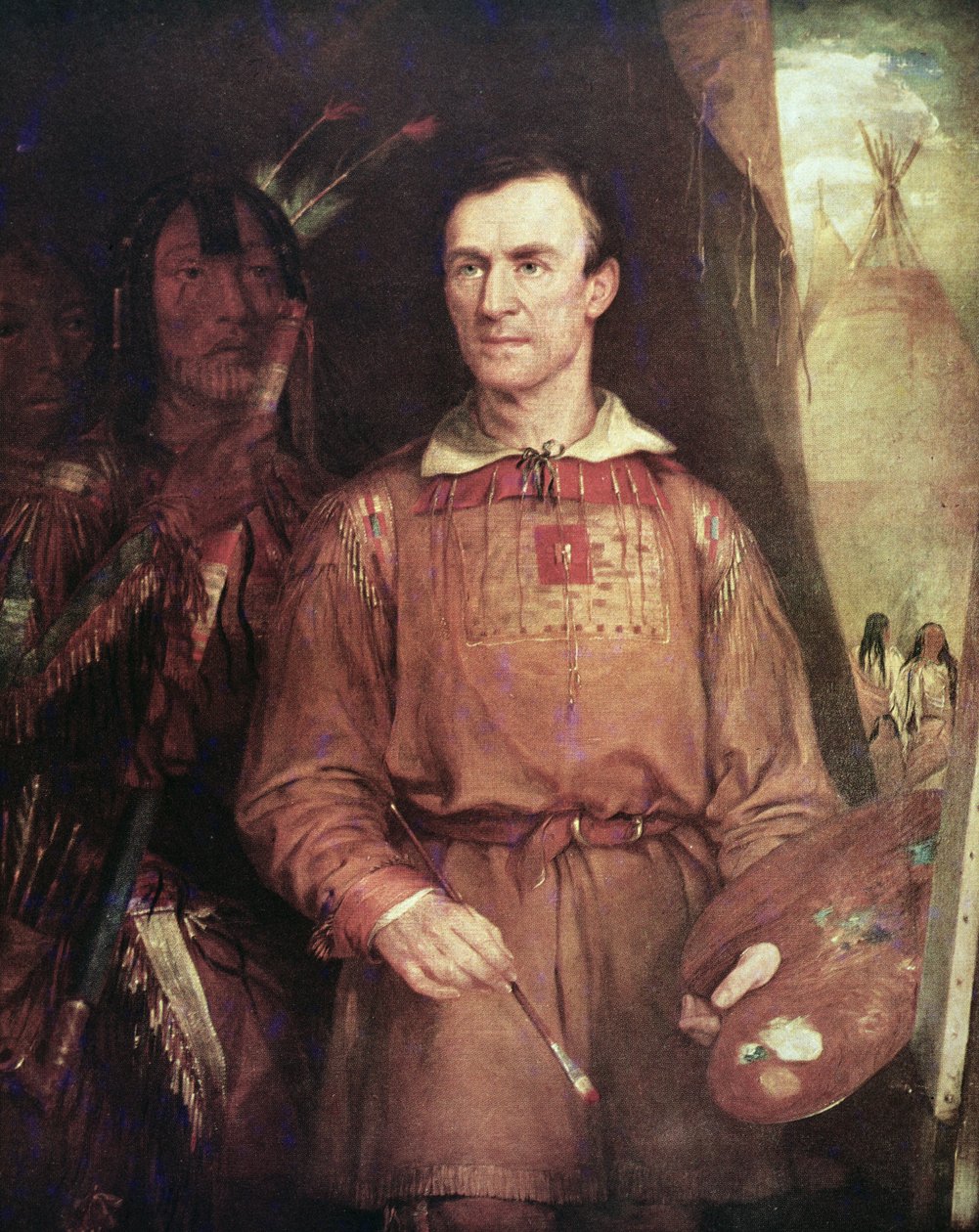 जॉर्ज कैटलिन (1798-1872) 1849 (कैनवास पर तेल) द्वारा विलियम फिस्क
