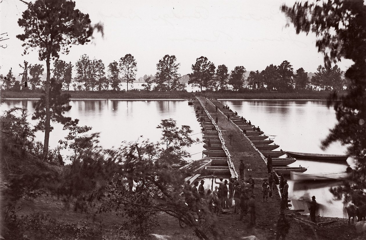 जेम्स नदी पर पोंटून पुल, सीए। 1864. द्वारा विलियम फ्रैंक ब्राउन