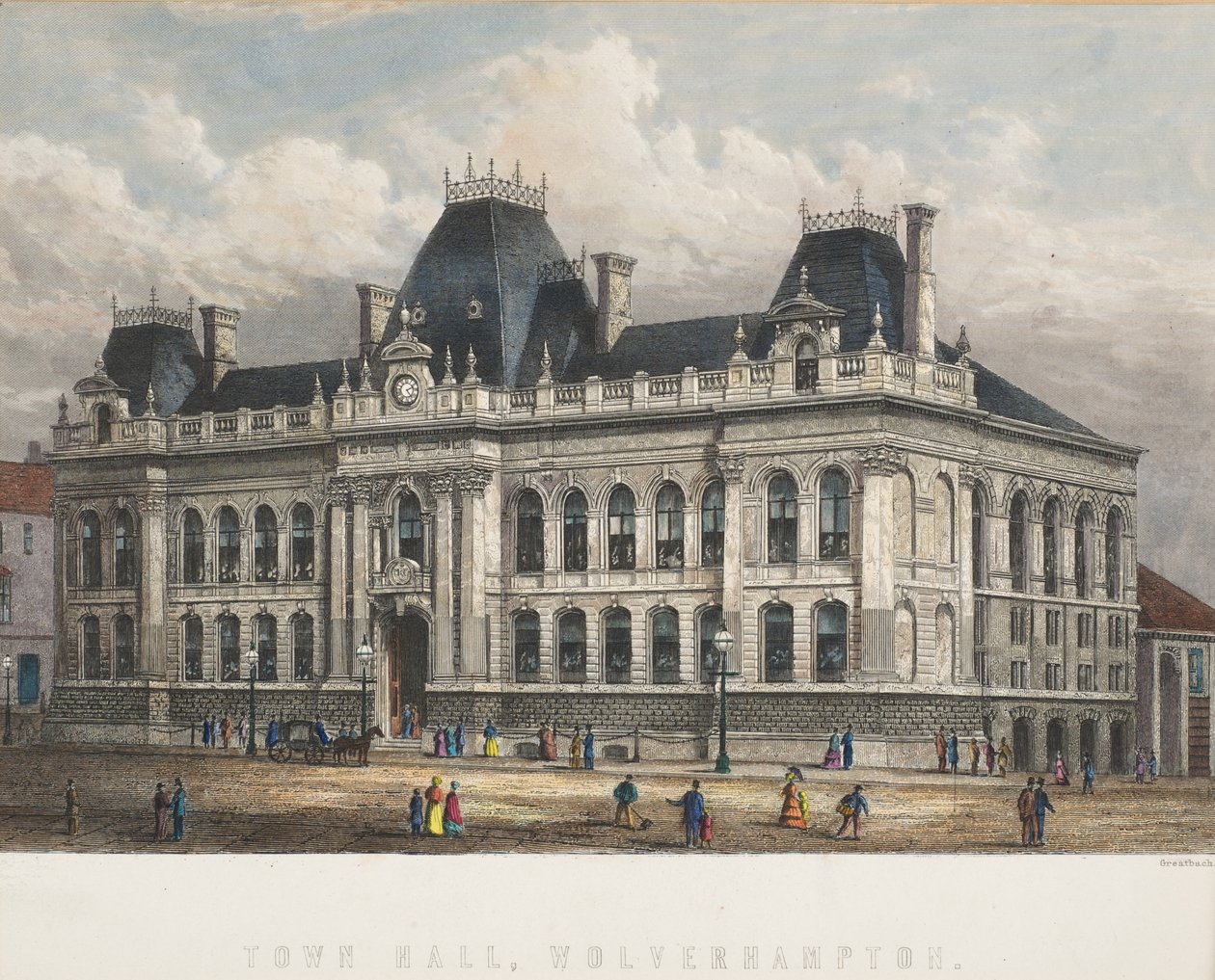 टाउन हॉल, वॉल्वरहैम्प्टन, c.1871 द्वारा विलियम ग्रेटबैच