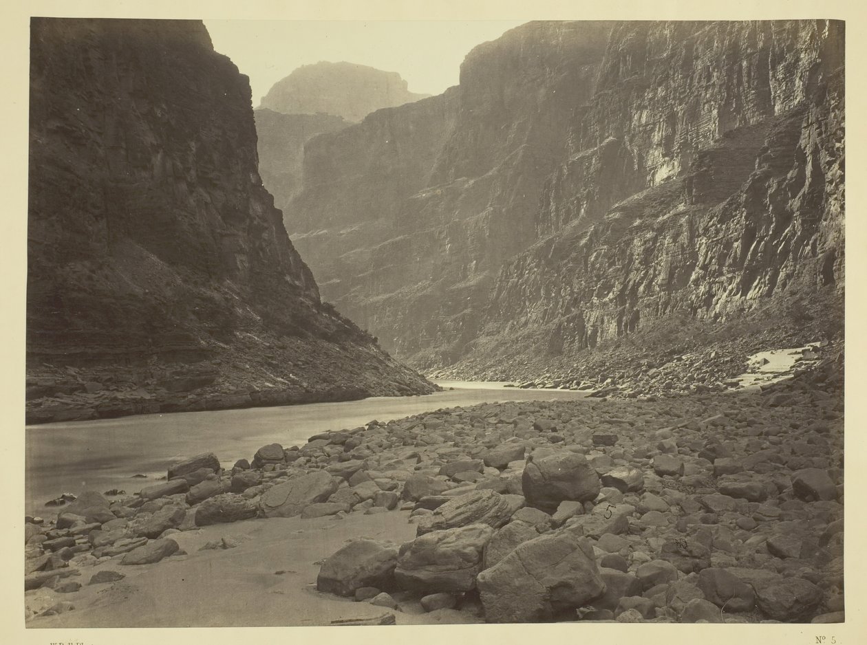 कोलोराडो नदी, कानाब वॉश का मुहाना, पश्चिम की ओर देखते हुए, 1872। द्वारा विलियम एच। बेल