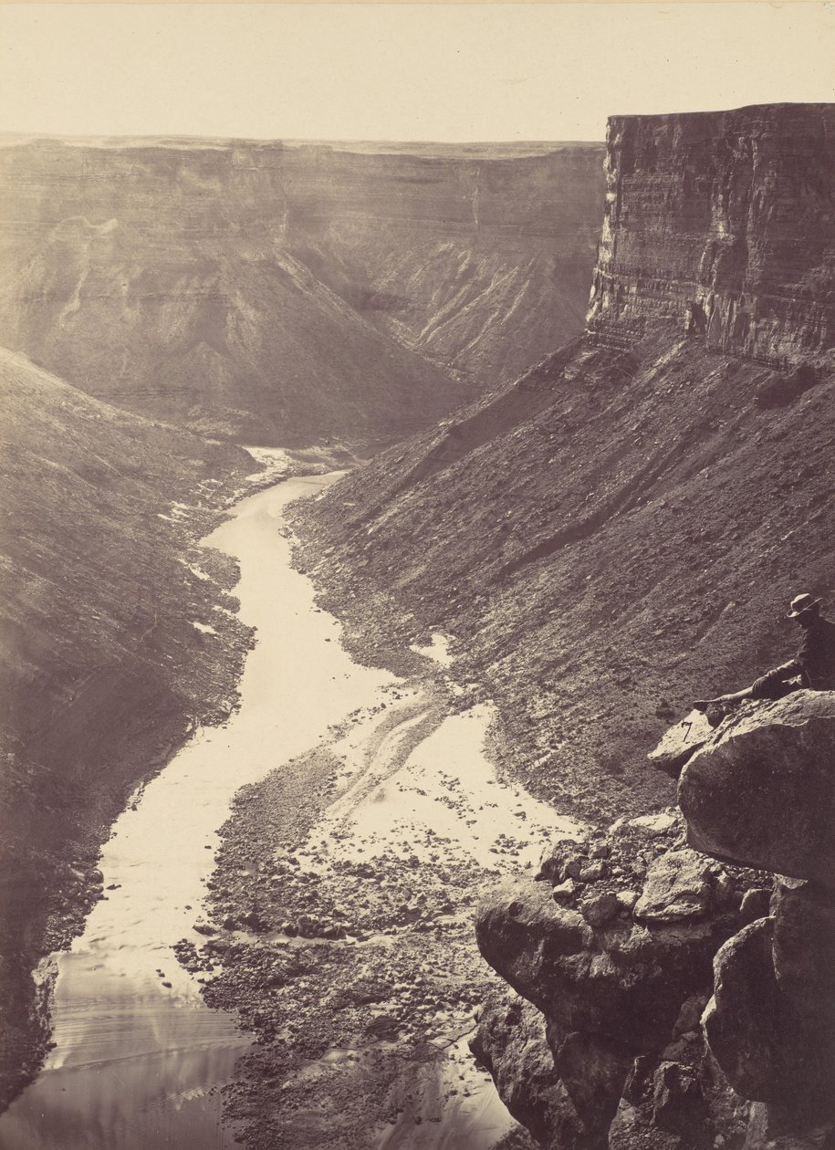 ग्रांड कैन्यन, कोलोराडो नदी, पारिया क्रीक के पास, लुकिंग वेस्ट, 1872। द्वारा विलियम एच। बेल