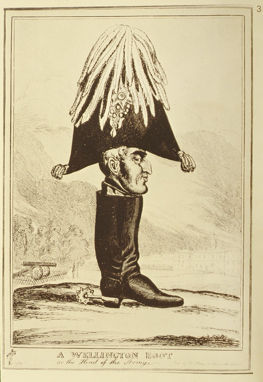 एक वेलिंगटन बूट, या सेना प्रमुख, 1827 द्वारा विलियम हीथ