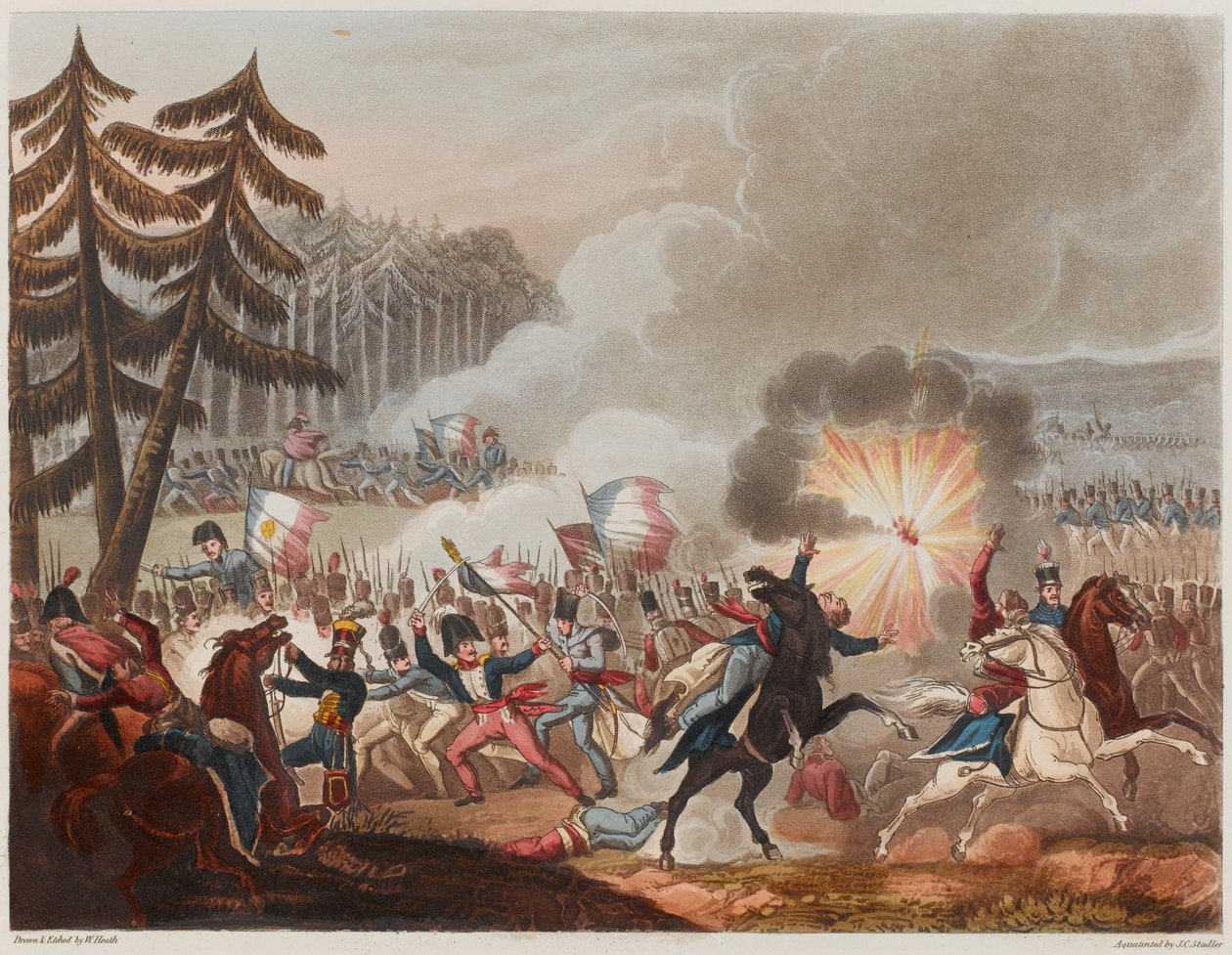 5 मार्च 1811 को बैरोसा की लड़ाई, जेसी स्टैडलर द्वारा उत्कीर्ण, 1818 (एक्वाटिंट) प्रकाशित द्वारा विलियम हीथ