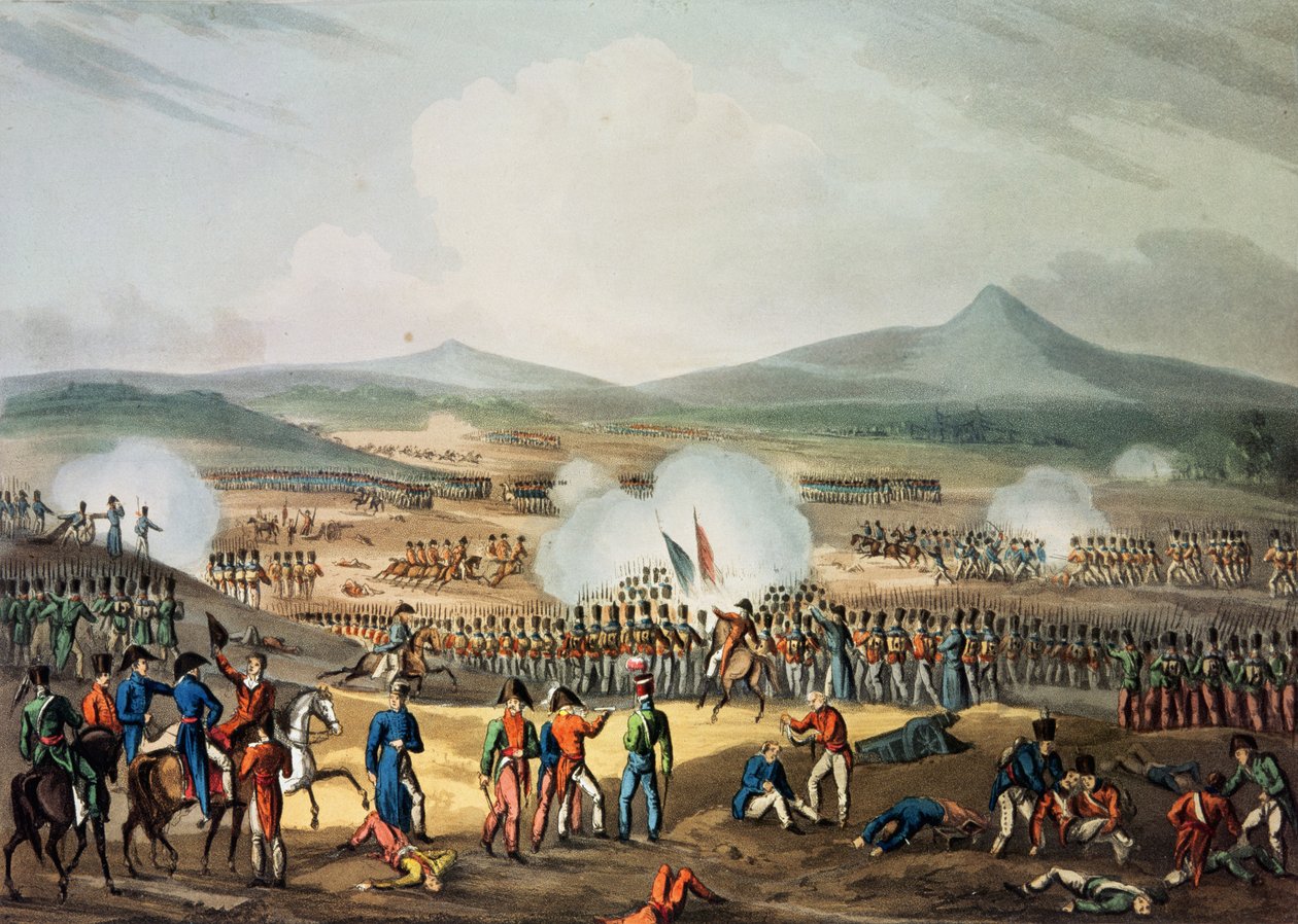 फ़्यूएंटस डी&39;ऑनोरो की लड़ाई, 5 मई, 1811, थॉमस सदरलैंड द्वारा उत्कीर्ण द्वारा विलियम हीथ