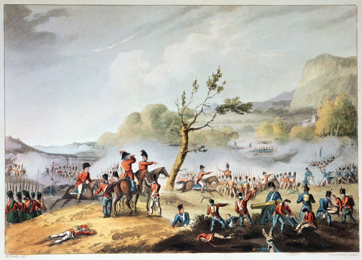 मेडा की लड़ाई, 4 जुलाई, 1806, थॉमस सदरलैंड द्वारा उत्कीर्ण द्वारा विलियम हीथ