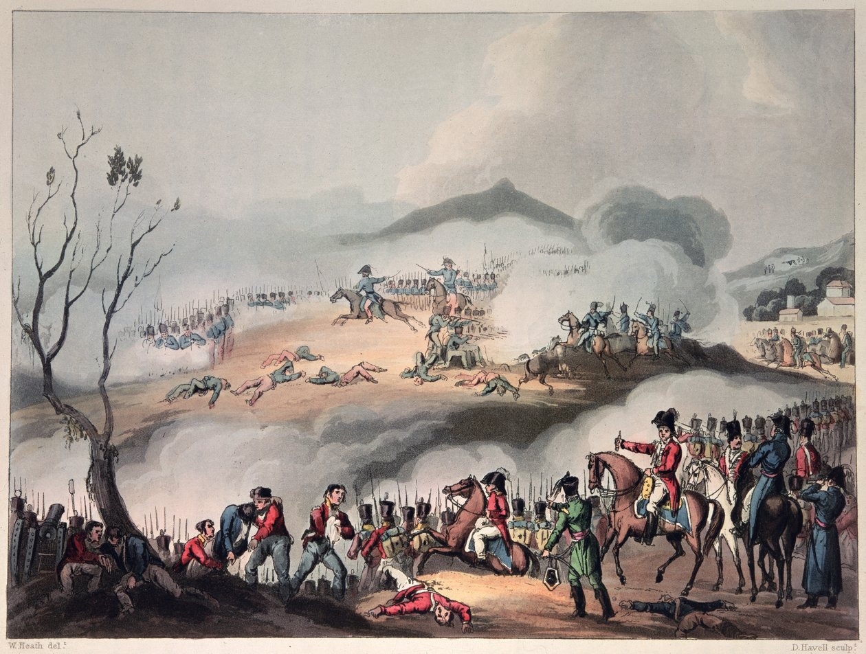 27 फरवरी 1814 को ऑर्गेलेस की लड़ाई, डैनियल हेवेल द्वारा उकेरी गई द्वारा विलियम हीथ