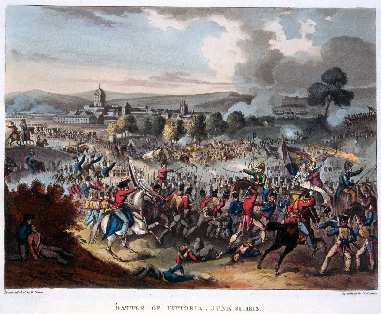 लॉर्ड वेलिंगटन (1769-1852) सलामांका में प्रवेश करते हुए, डॉ। सिंटेक्स, 1818 (रंगीन जलीय) द्वारा एक कथा कविता का चित्रण द्वारा विलियम हीथ