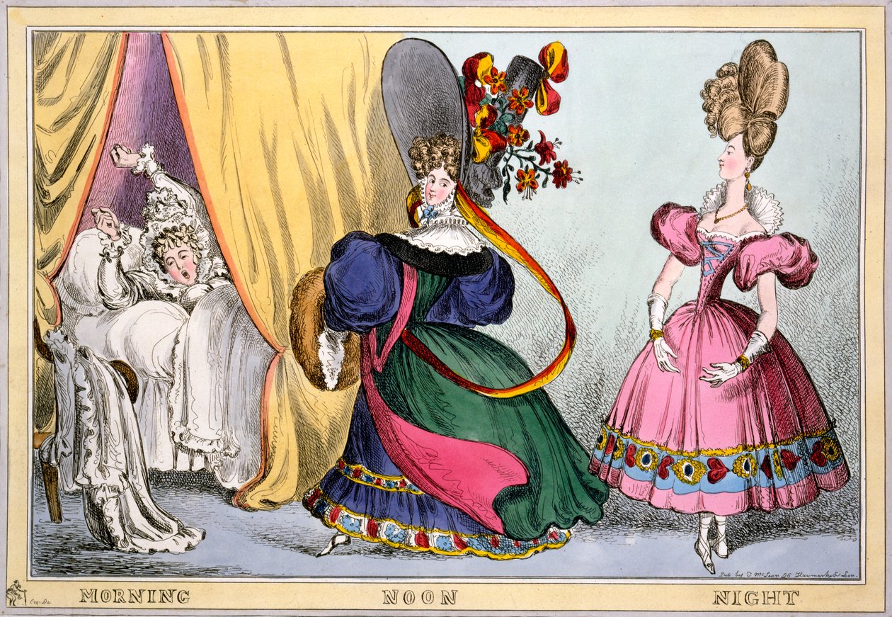 मॉर्निंग नून नाइट, c.1828 (हाथ से सजी रंग की) द्वारा विलियम हीथ
