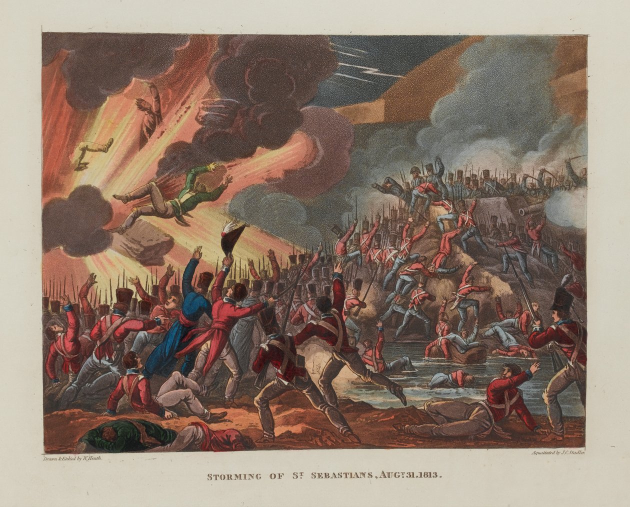 ; सेंट सेबस्टियन का तूफान, 31 अगस्त 1813; 1818 द्वारा विलियम हीथ