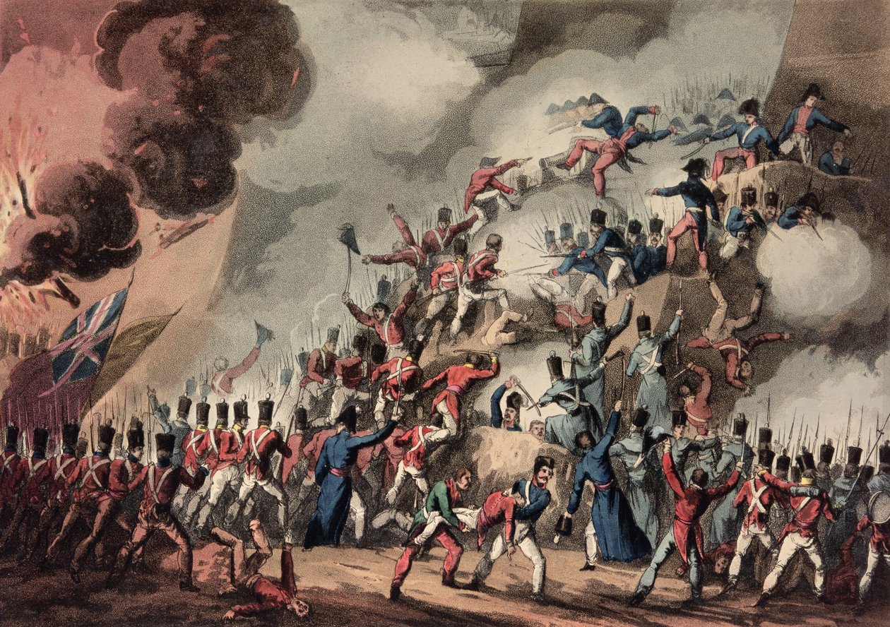 सेंट सेबेस्टियन का तूफान, 31 अगस्त, 1813, थॉमस सदरलैंड द्वारा उकेरा गया (bc1785) द्वारा विलियम हीथ