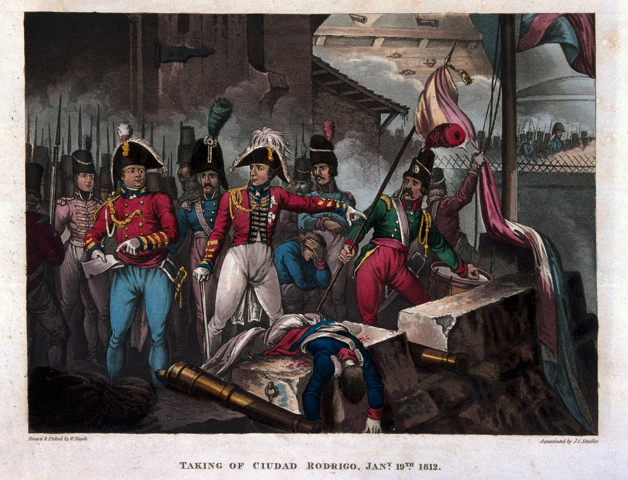 19 जनवरी 1812 को स्यूदाद रोड्रिगो का प्रकाशन, 1818 प्रकाशित (एक्वाटिंट) द्वारा विलियम हीथ