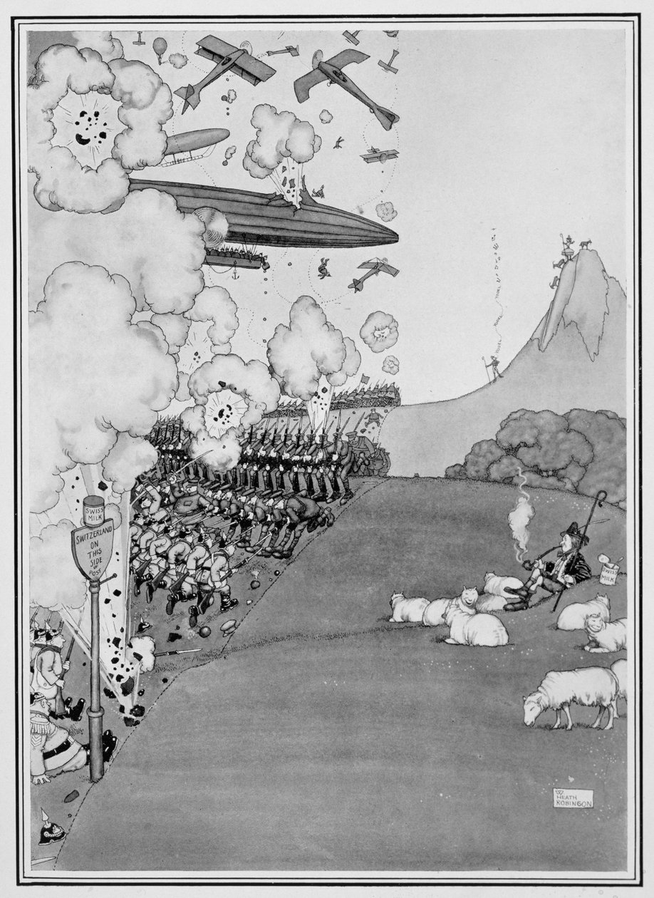 स्विट्ज़रलैंड के युद्ध का दृश्य, &39;कुछ दिलकश युद्ध चित्र&39;, 1915 से द्वारा विलियम हीथ रॉबिन्सन