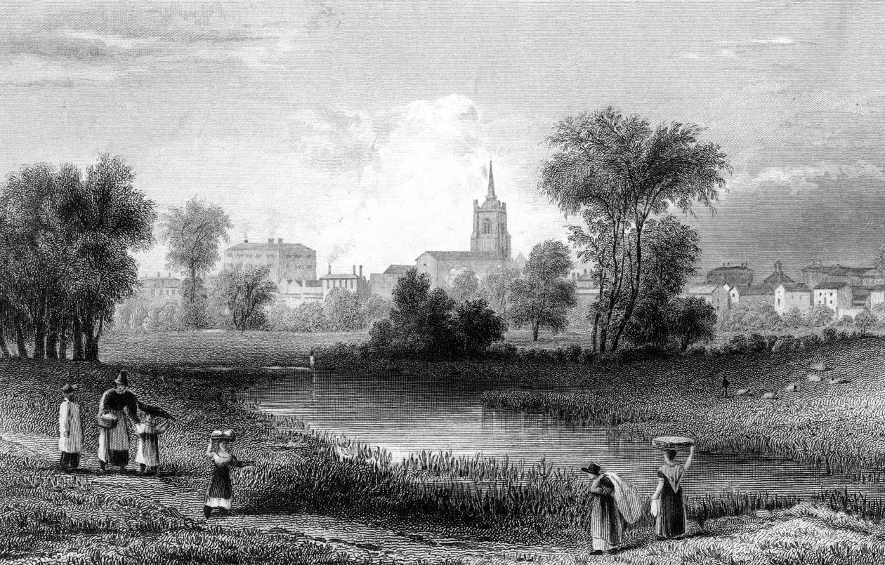 1831 में जॉन रोजर्स द्वारा उत्कीर्ण चेम्सफोर्ड, एसेक्स द्वारा विलियम हेनरी बार्टलेट