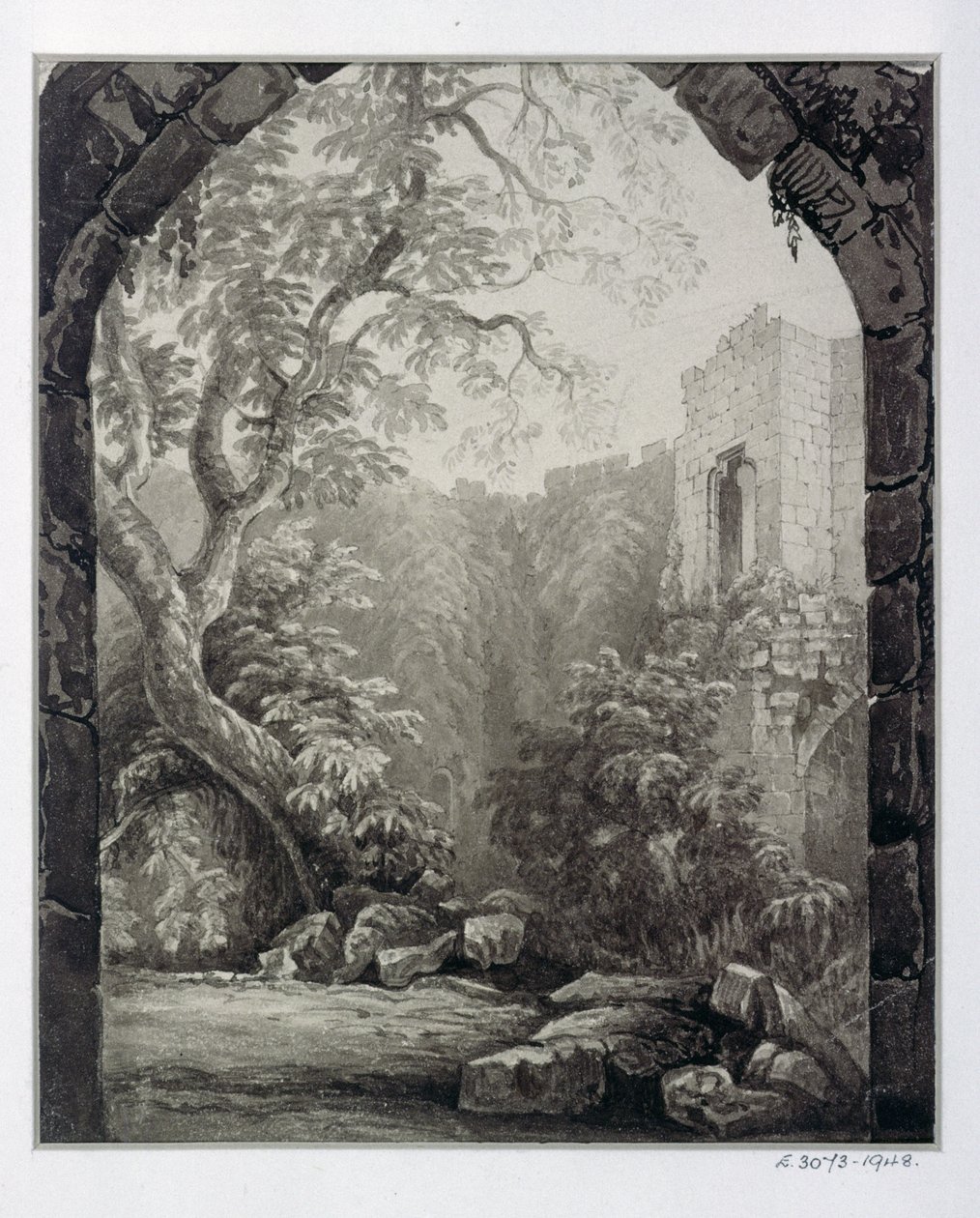 क्लिफोर्ड टॉवर, यॉर्क, आंतरिक, 1827 द्वारा विलियम हेनरी बार्टलेट
