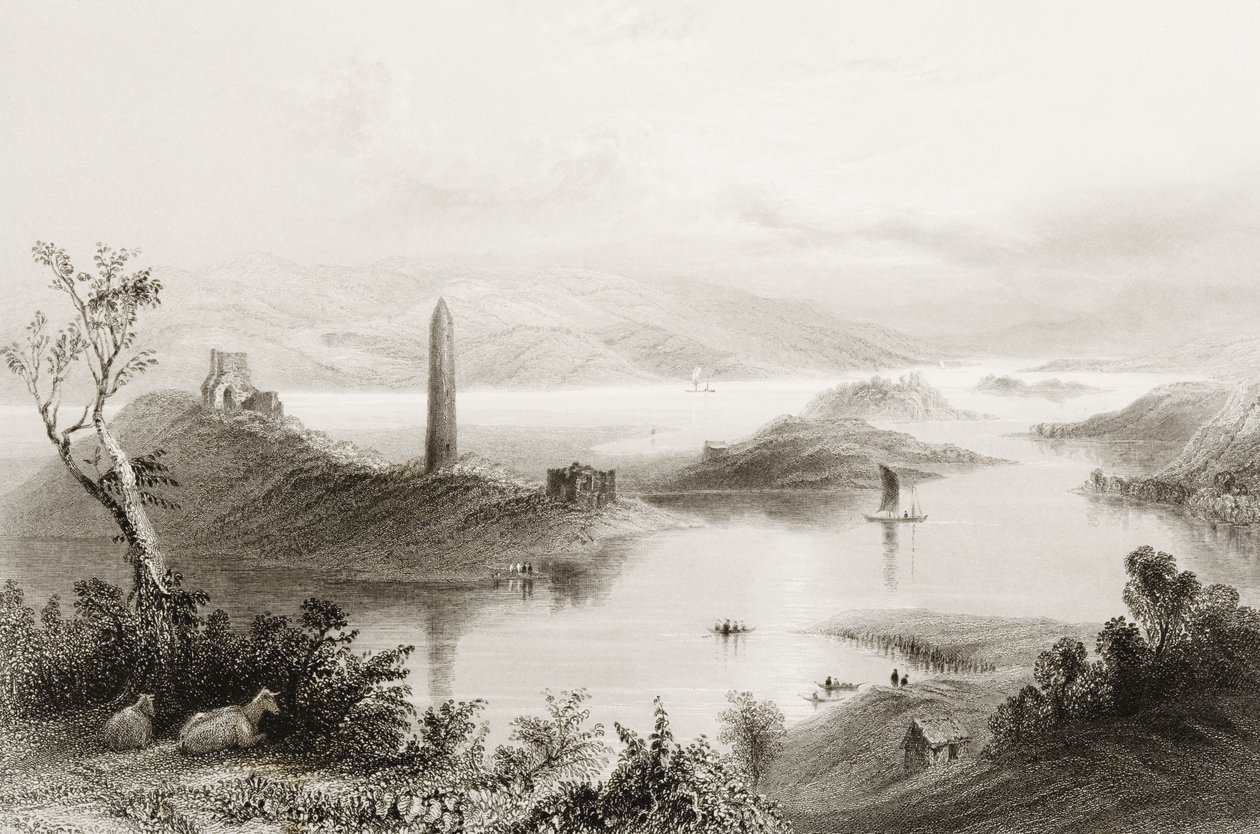 जॉर्ज पुण्य, 1860 के दशक के &39;सीन एंड एंटिक्विटीज़&39; से डेविश द्वीप, काउंटी फ़र्मनाग, आयरलैंड द्वारा विलियम हेनरी बार्टलेट