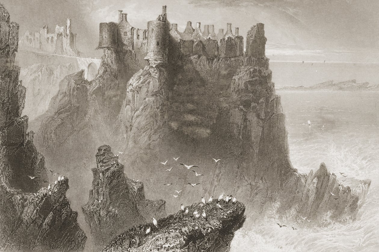 डनलस कैसल, काउंटी एंट्री, उत्तरी आयरलैंड, जॉर्ज पुण्य, 1860 के दशक के &39;दृश्यों और प्राचीन वस्तुओं से द्वारा विलियम हेनरी बार्टलेट