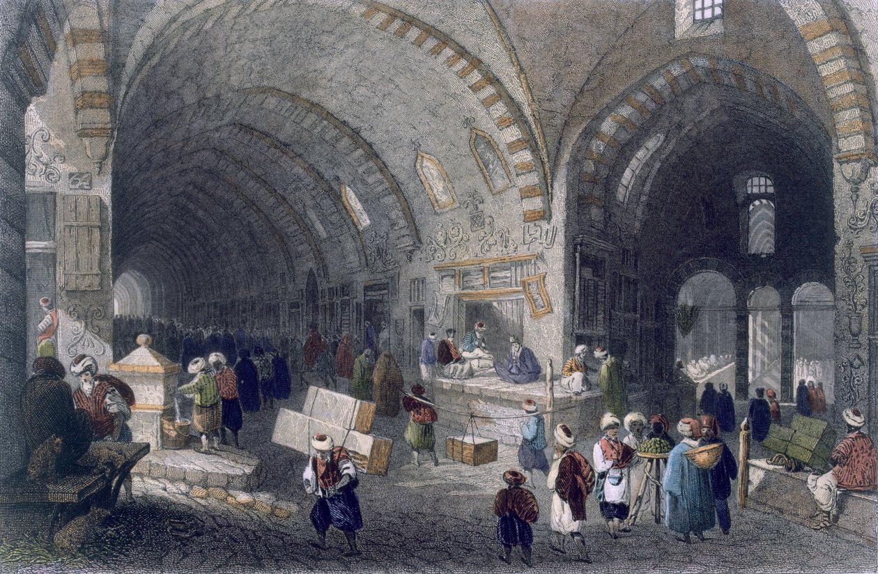 Tchartchi में ग्रेट एवेन्यू, c.1850 (रंगीन एक्वाटिंट) द्वारा विलियम हेनरी बार्टलेट