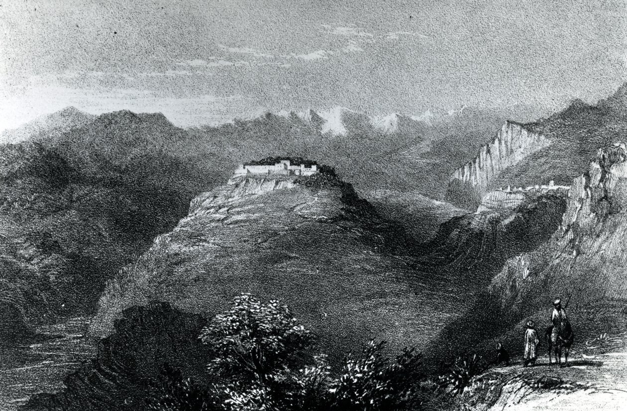 लेडी हेस्टर स्टैनहोप का निवास जोबन, माउंट लेबनान, 1845 में द्वारा विलियम हेनरी बार्टलेट