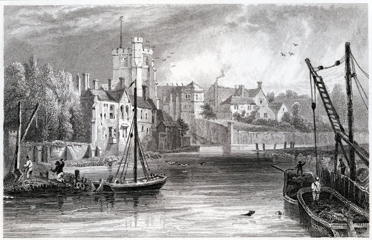 Maidstone ने पानी का निर्माण किया, केंट, 1832 द्वारा विलियम हेनरी बार्टलेट
