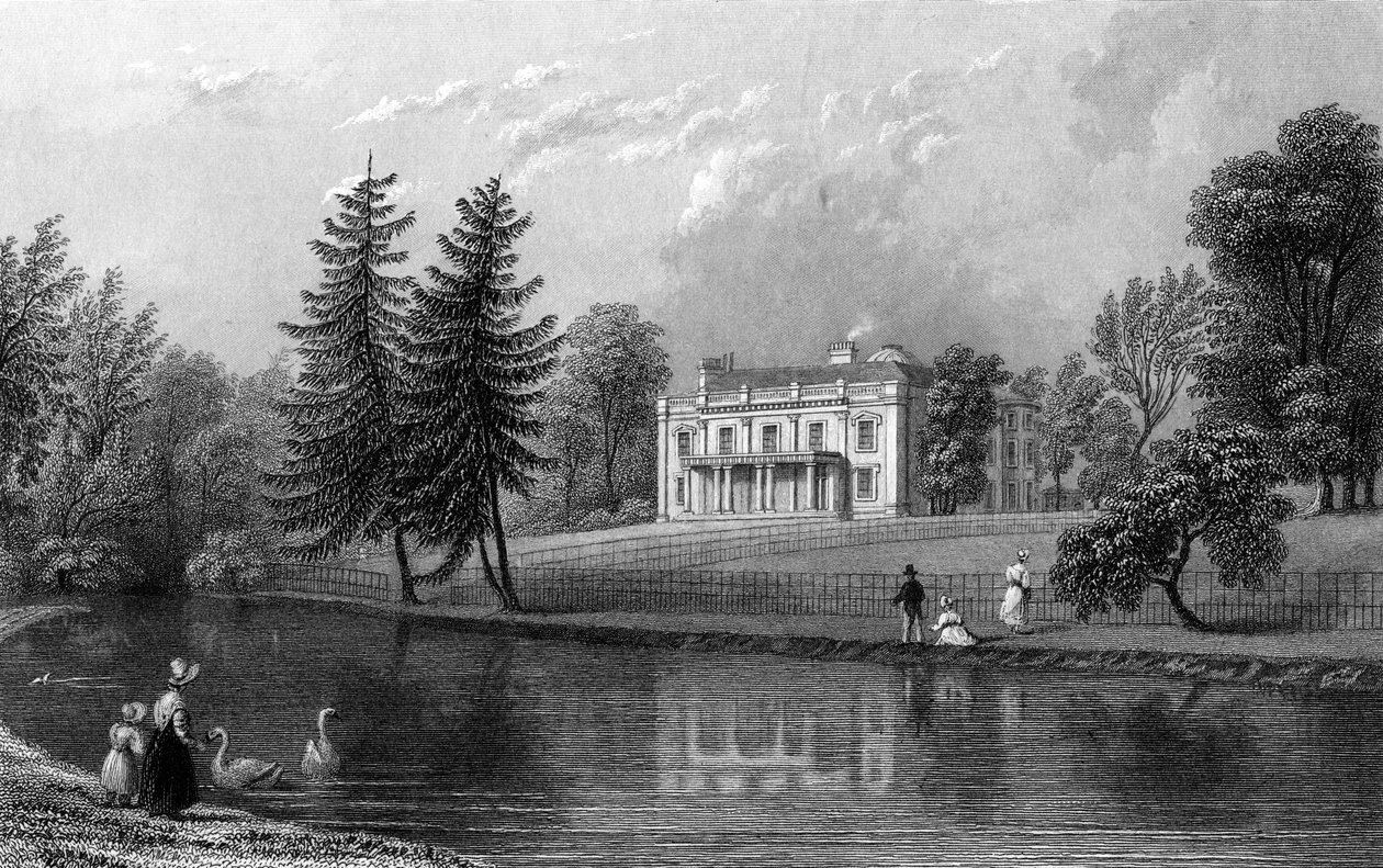 मूर हॉल, नियर हार्लो, एसेक्स, जॉन रोजर्स द्वारा उत्कीर्ण, 1833 द्वारा विलियम हेनरी बार्टलेट