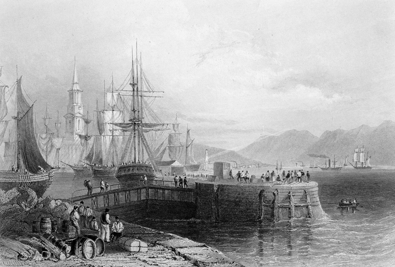 पोर्ट ग्लासगो, JW Appleton द्वारा उत्कीर्ण, 1841 (उत्कीर्णन) द्वारा विलियम हेनरी बार्टलेट