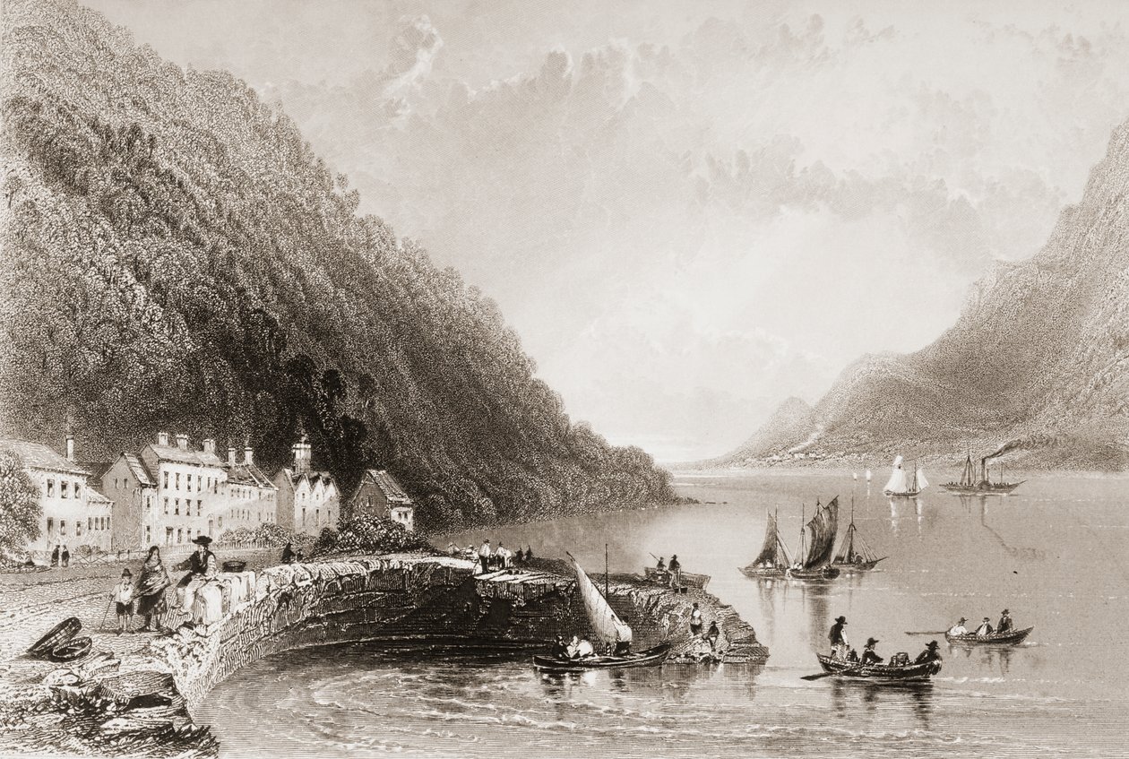 जॉर्ज पुण्य, 1860 के दशक के &39;सीन एंड एंटिक्विटीज़&39; से, रोस्ट्रेवर पियर, काउंटी डाउन द्वारा विलियम हेनरी बार्टलेट