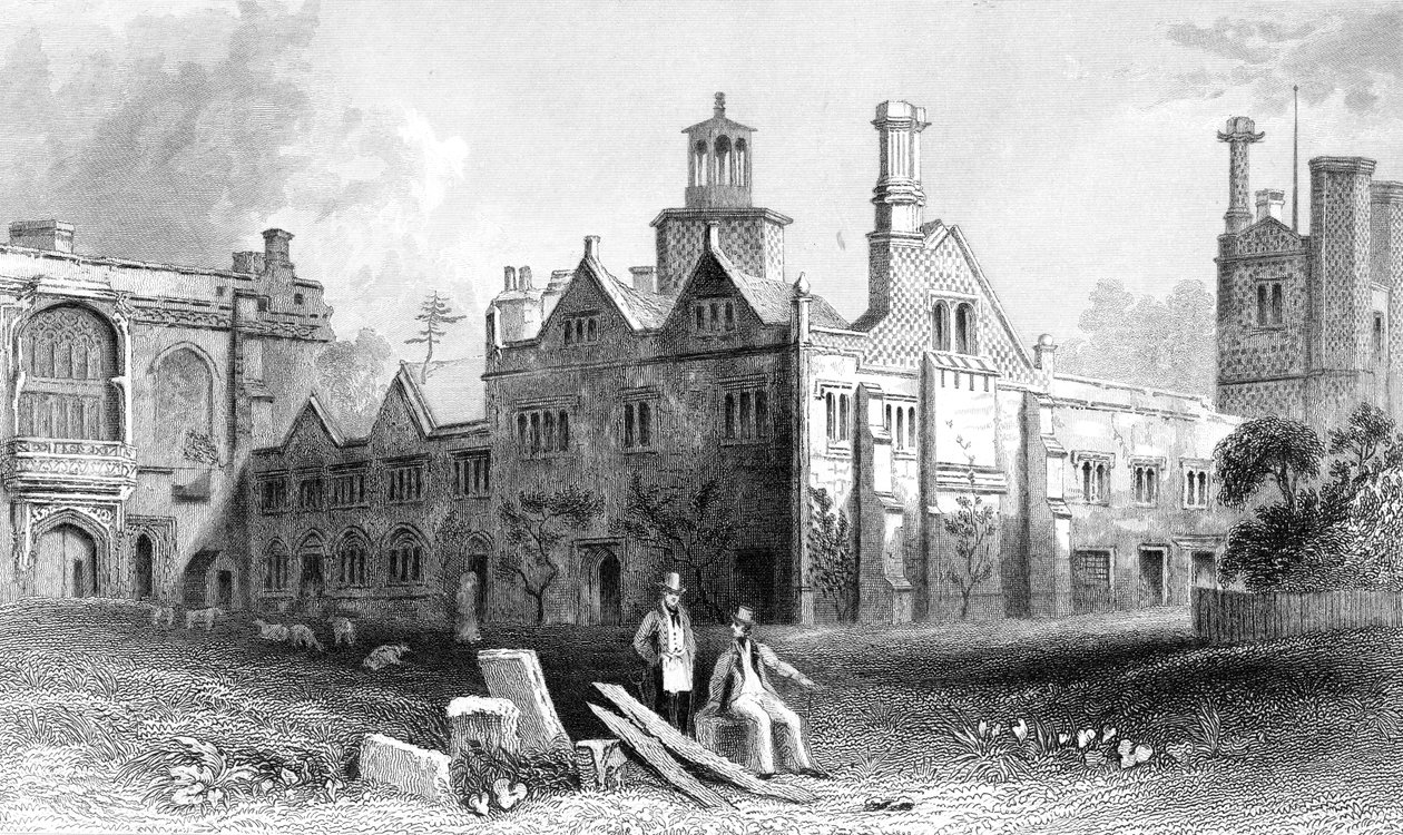 1832 में जॉन रॉजर्स द्वारा उत्कीर्ण सेंट ओस्िथ की प्रीरी, एसेक्स द्वारा विलियम हेनरी बार्टलेट