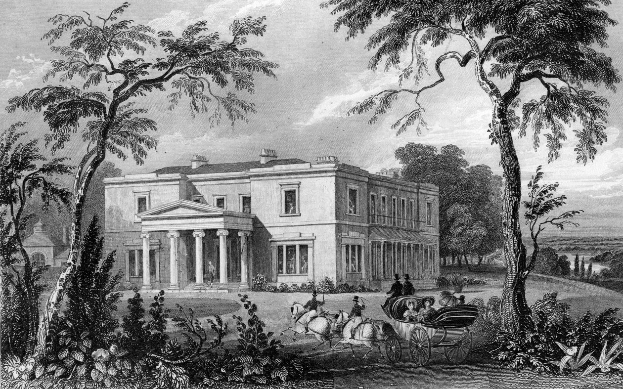 1832 में जॉन कार्र आर्मिटेज द्वारा उत्कीर्ण ब्रेंट्री, एसेक्स के पास स्टेंडर्ड हॉल द्वारा विलियम हेनरी बार्टलेट