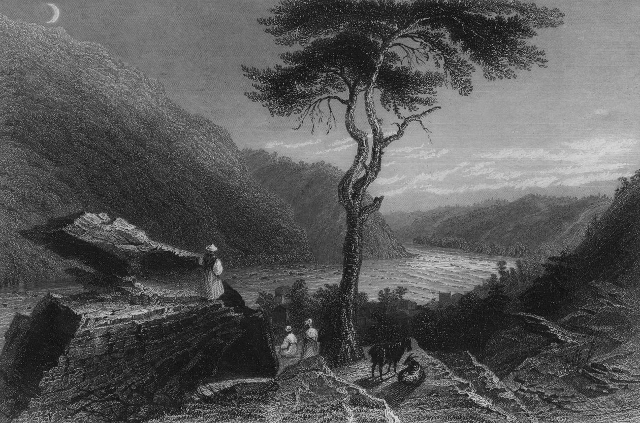 जेफर्सन रॉक, 1838 से द शेन्होन्डा की घाटी द्वारा विलियम हेनरी बार्टलेट