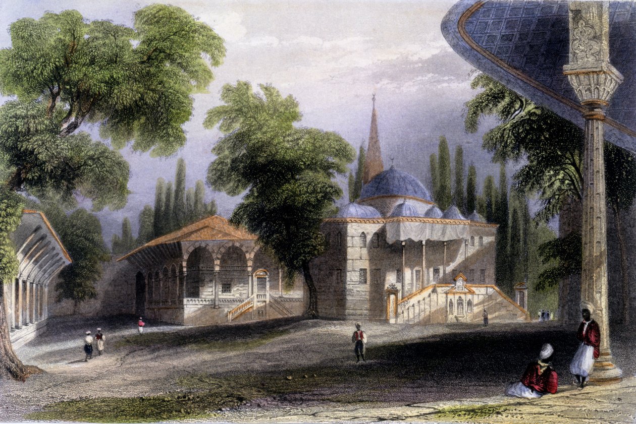 सेराई बोउनौ का तीसरा दरबार, 1850 (रंगीन एक्वाटिंट) द्वारा विलियम हेनरी बार्टलेट