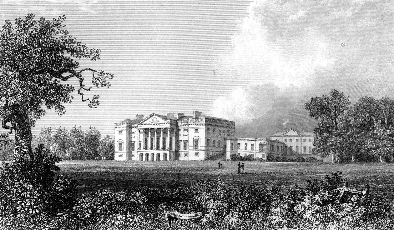 थोरंडन हॉल, एसेक्स, हेनरी एडलैंड द्वारा उत्कीर्ण, 1831 द्वारा विलियम हेनरी बार्टलेट