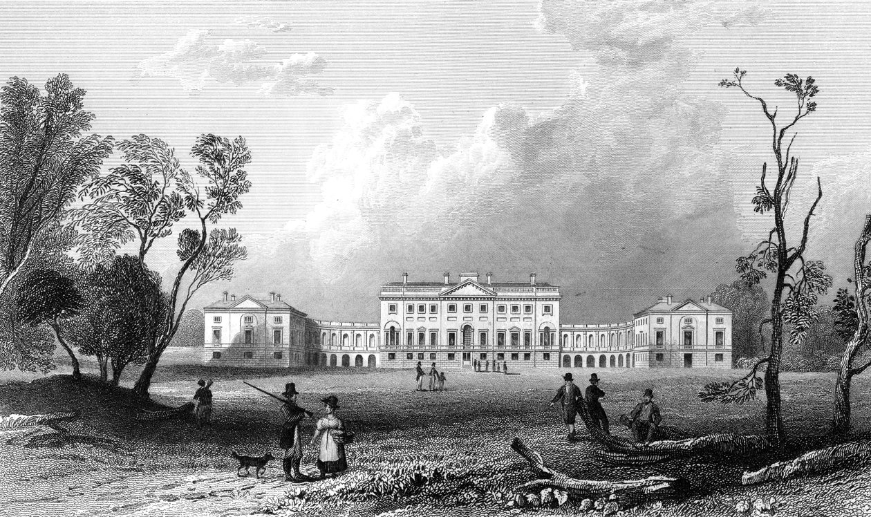 थोरंडन हॉल, एसेक्स, हेनरी एडलैंड द्वारा उत्कीर्ण, 1832 द्वारा विलियम हेनरी बार्टलेट