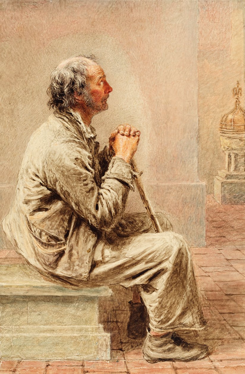 देहाती भक्ति, c.1840 द्वारा विलियम हेनरी हंट