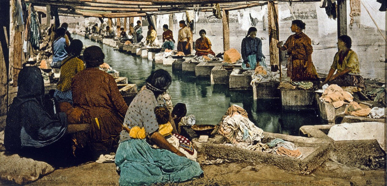 मैक्सिको सिटी, पब में दिन धोएं। डेट्रायट, 1880-1900 (क्रोमोलिथो) द्वारा विलियम हेनरी जैक्सन