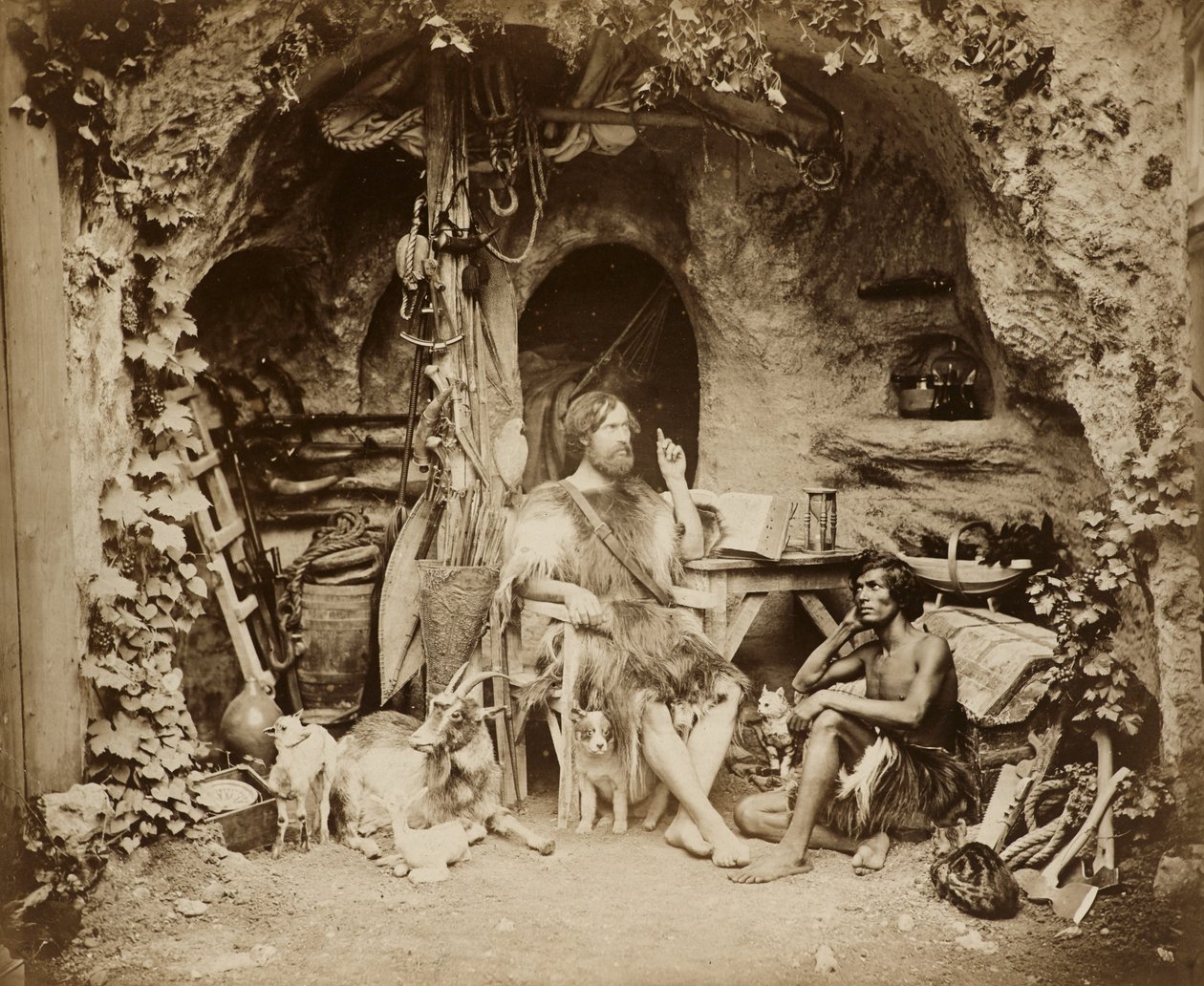 रॉबिन्सन क्रूसो, c.1856 (ग्लास नेगेटिव से एल्बम सिल्वर प्रिंट) द्वारा विलियम हेनरी लेक प्राइस