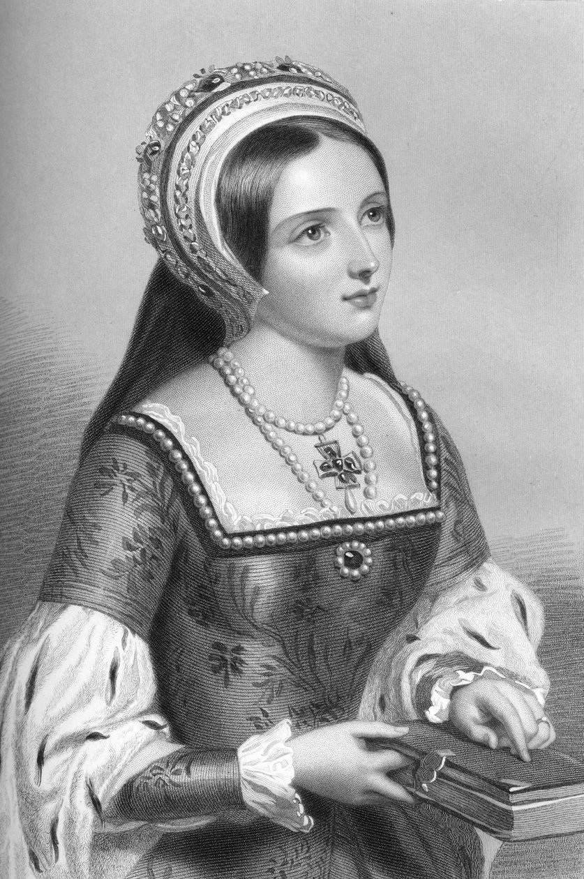 कैथरीन पार्र 1512-1548, राजा हेनरी अष्टम की छठी पत्नी, 1851। द्वारा विलियम हेनरी मोते