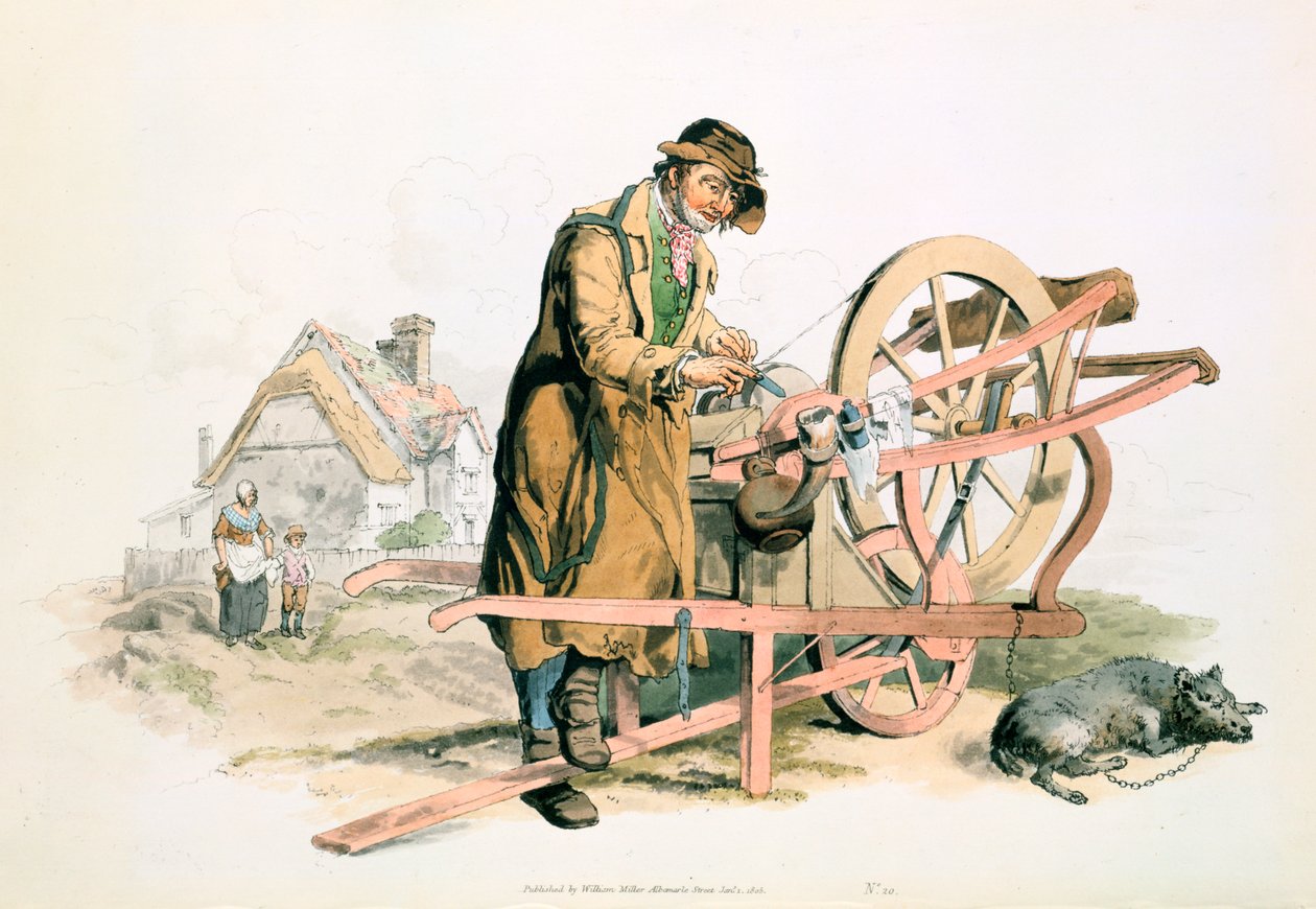 चाकू की चक्की, 1808 द्वारा विलियम हेनरी Pyne